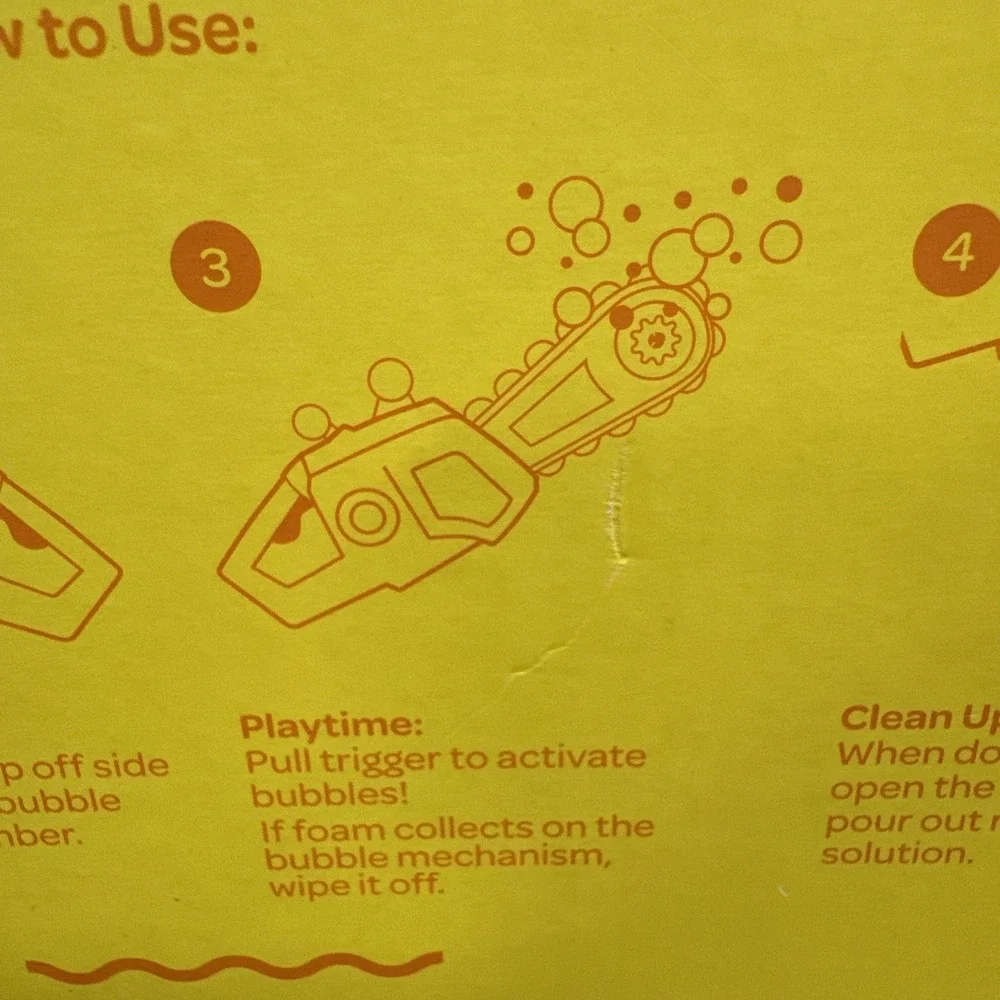 Bubble maker chainsaw SUN SQUAD pretend play Outdoor Toys Yard Tools BUBBLES NIB